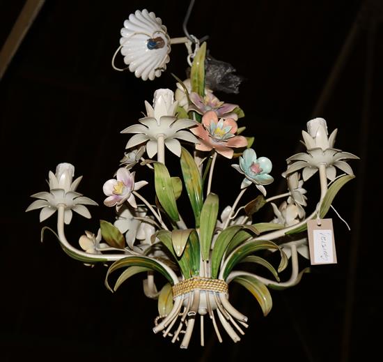 French painted floral chandelier